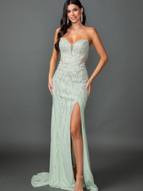Dancing Queen Dresses & Skirts - NEW SAGE Evening Gown Floor Length Formal Elegant Stunning 4595